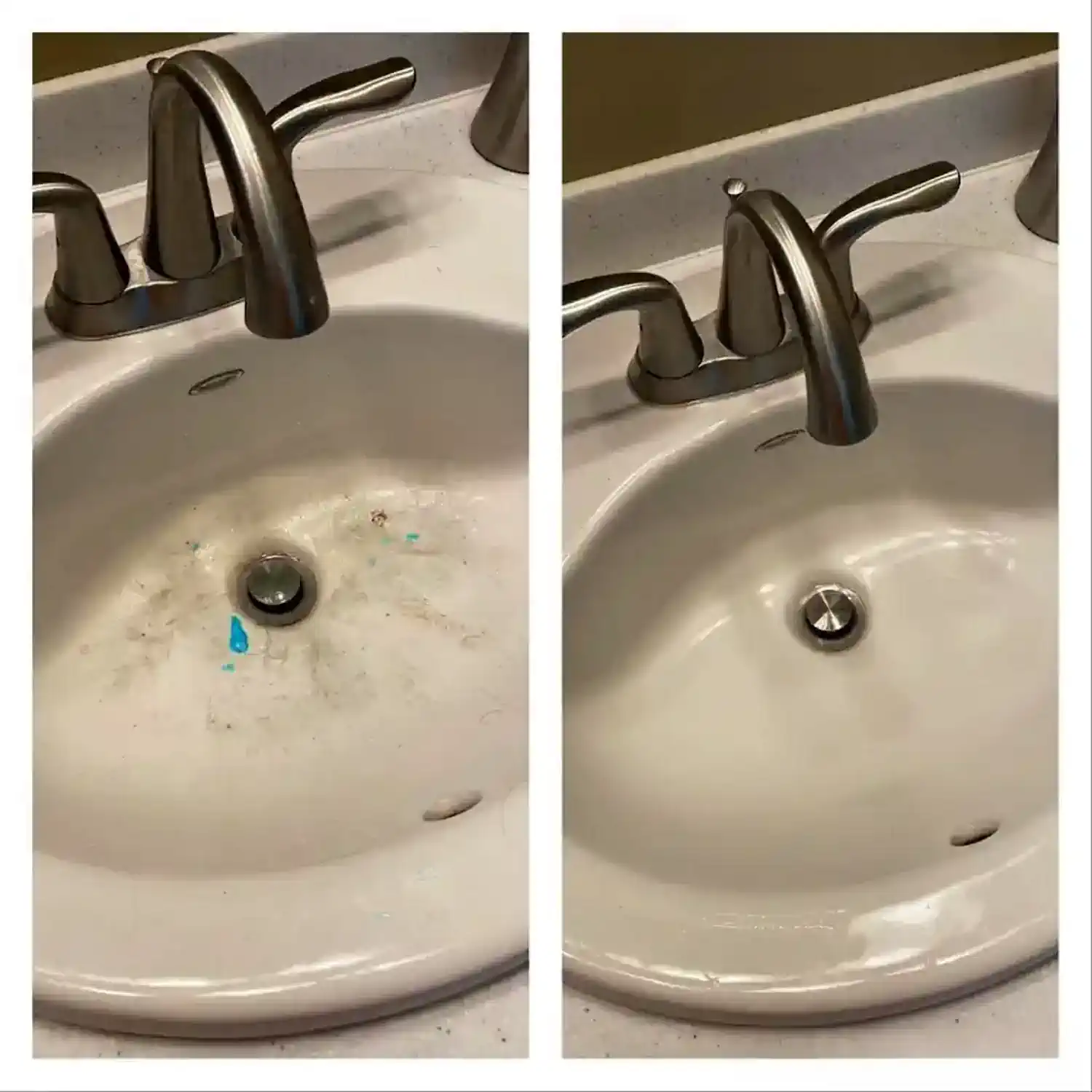 Clean Bathroom Sink - Before and After