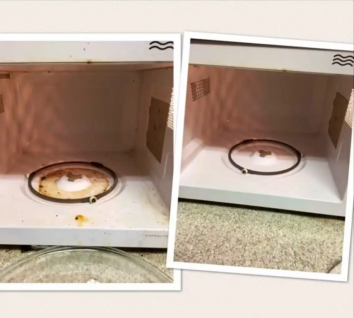 clean microwave - before and after