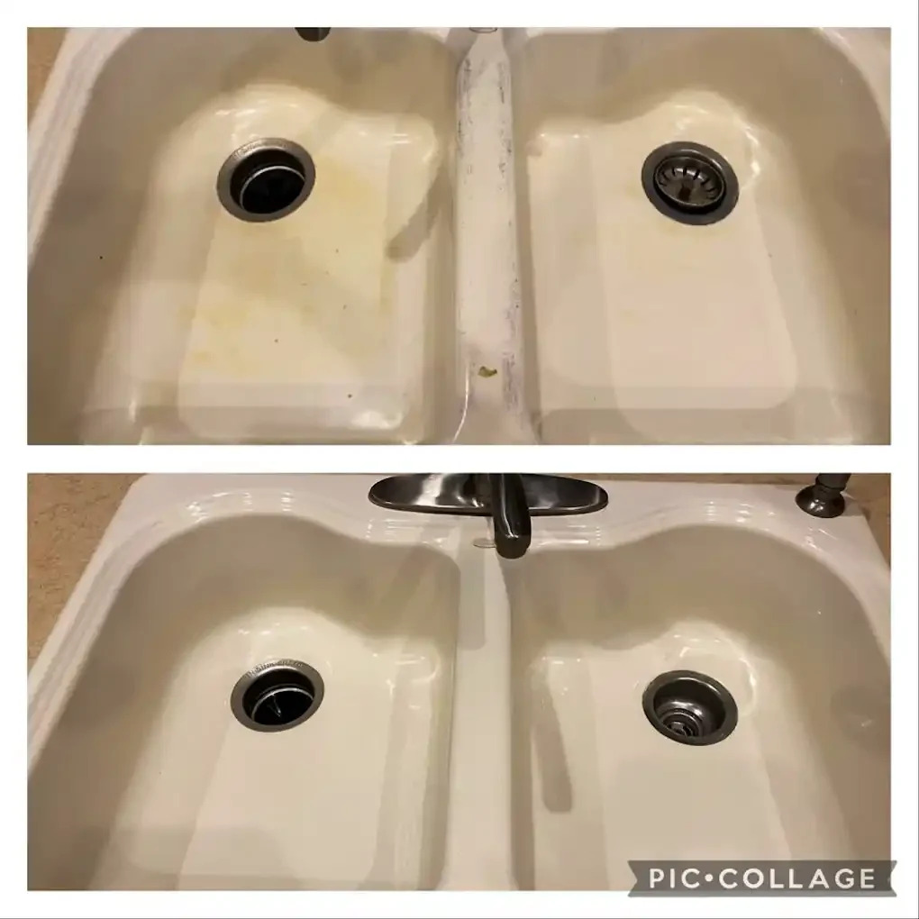 Clean sink - before and after