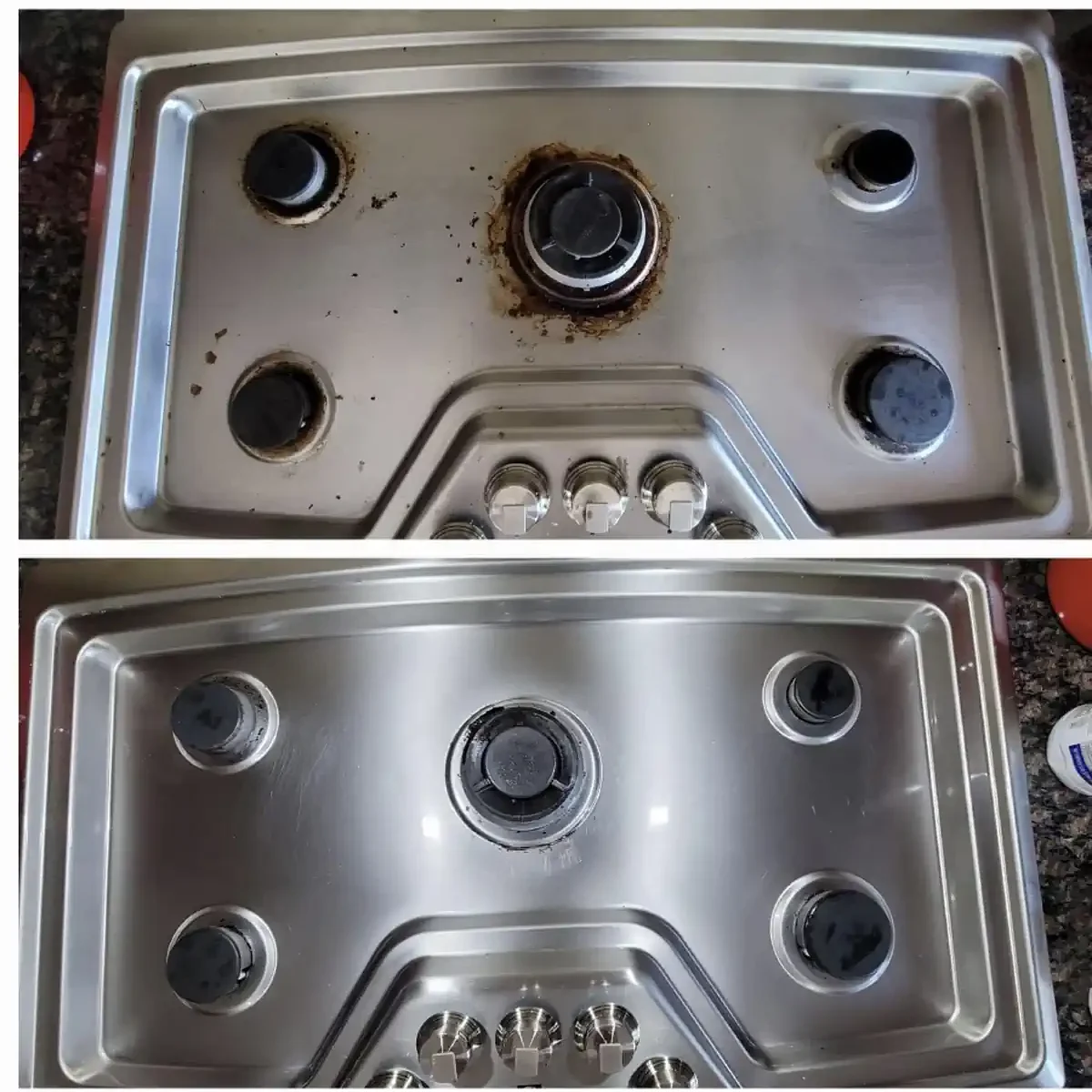 Clean stovetop 3 - before and after
